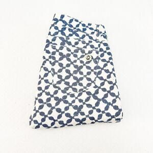 Michael Kors Skinny Jeans Cropped Blue Batik Pattened Denim Size 2